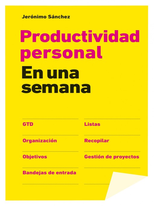 Title details for Productividad personal en una semana by Jerónimo Sánchez - Available